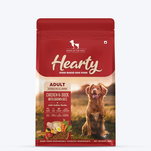 Hearty Oven-Baked Dry Food For Adult Dogs With Chicken, Duck & Brown Rice (All Breeds)