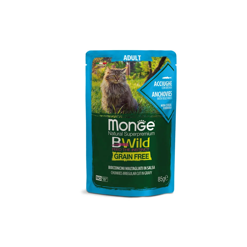 B-Wild Grain Free Chunkies Adult Anchovies with vegetables for Cats-85gm