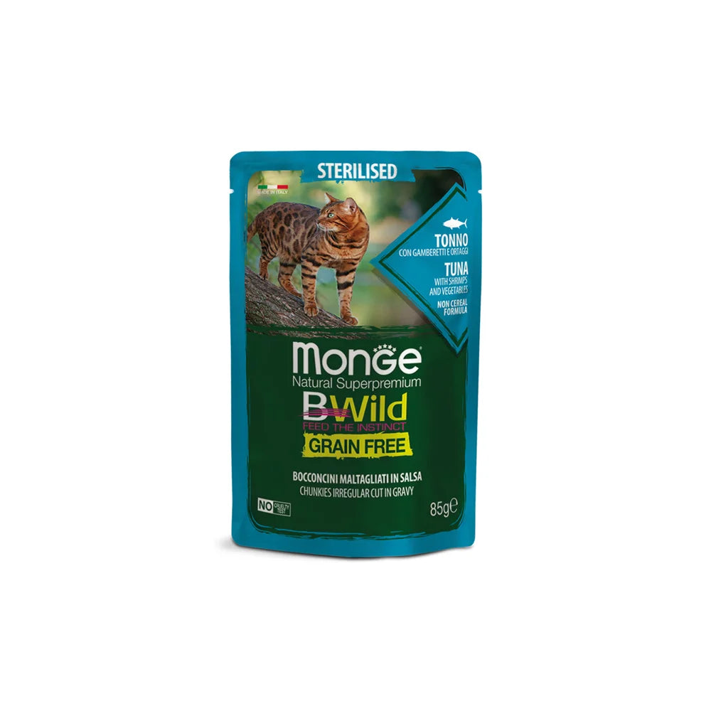 B-Wild Grain Free Chunkies Sterlised Tuna with shrimp and vegetables for Cats-85gm
