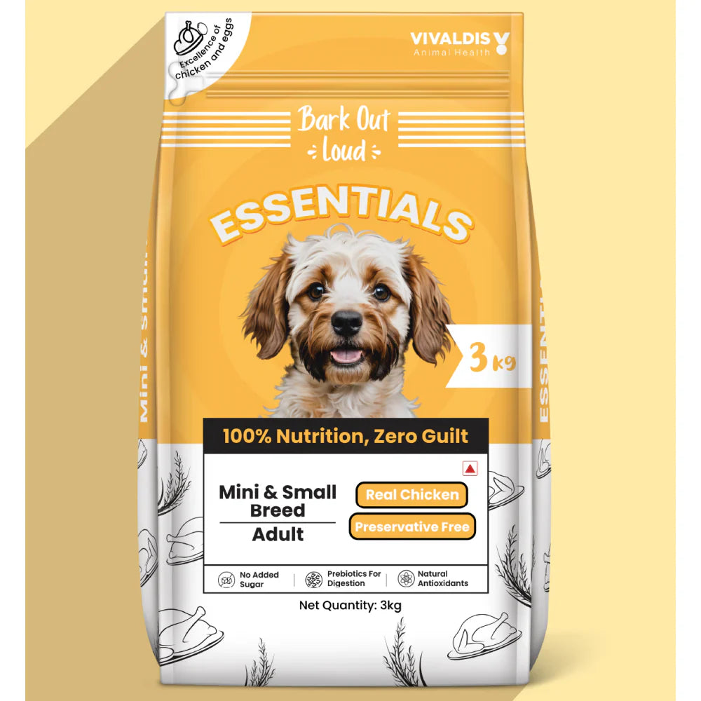 Bark Out Loud Essentials Real Chicken Mini and Small Breed Adult Dog Dry  Food