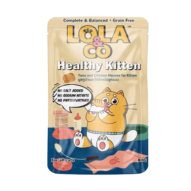 Lola & Co Healthy Kitten Tuna & Chicken Mousse Pouch (80gm)