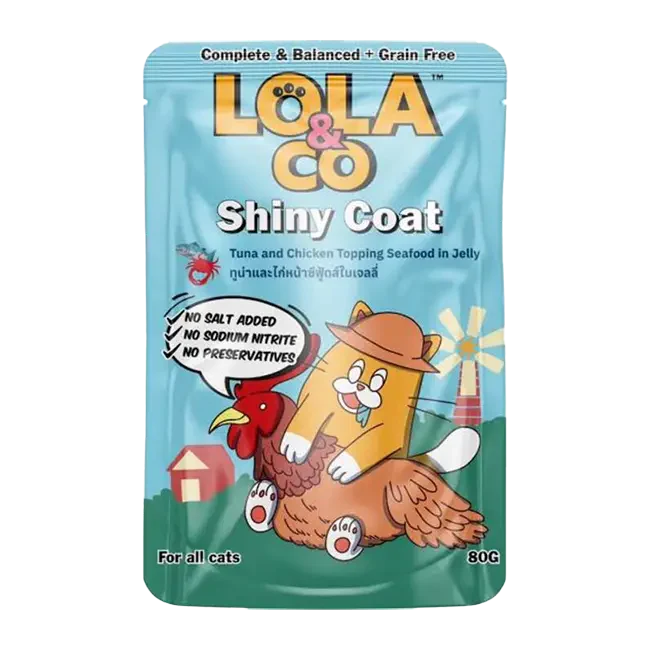 Lola & Co Shiny Coat Tuna & Chicken Topping Seafood in Jelly (80gm)