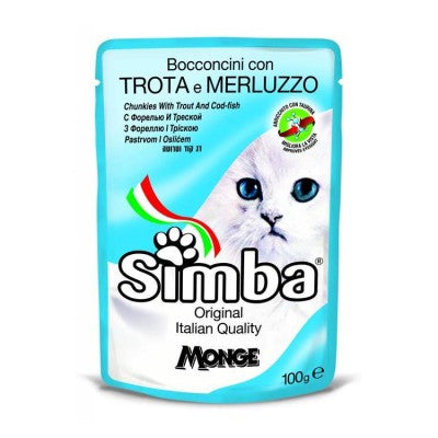 Simba Chunkies With Trout and Codfish Cat Wet Food 100 gm