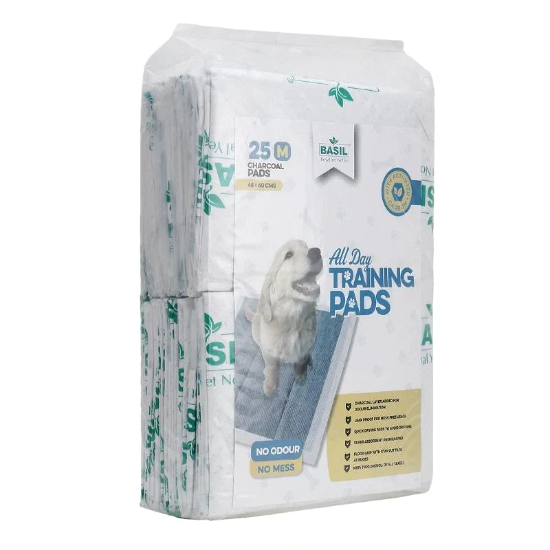 Basil Training Pee Pads with Activated Carbon - Medium (25 pcs)