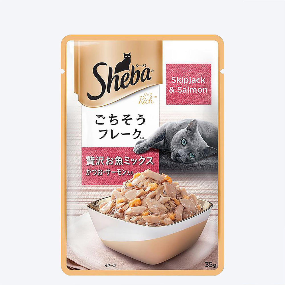 Sheba Skipjack and Salmon wet cat food
