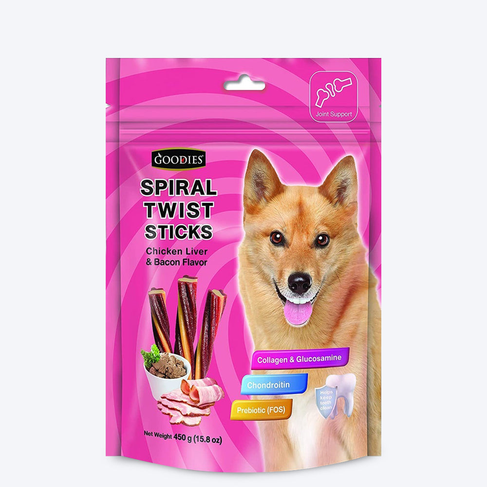 Goodies Spiral Twist Sticks Chicken & Bacon Flavour- 450 g