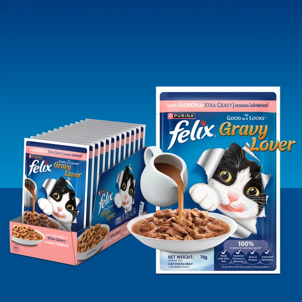 Purina Felix Gravy  Salmon Chunks Adult  Cat Wet Food