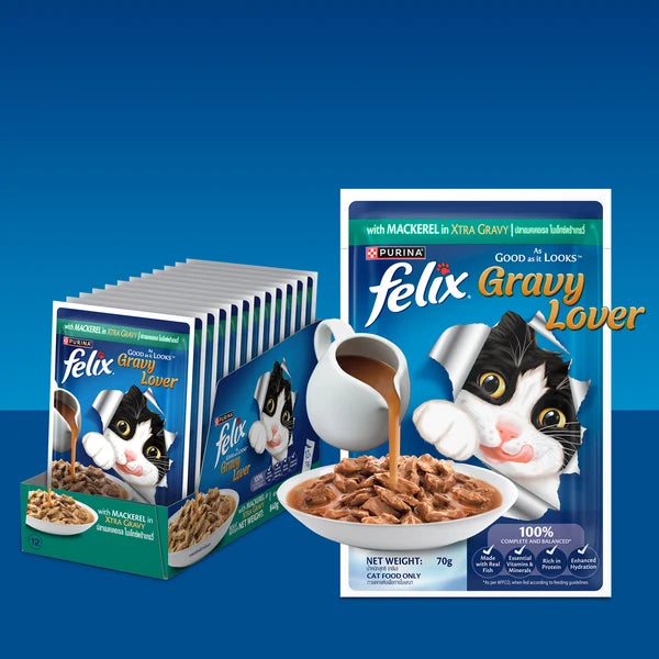 Purina Felix Gravy  Mackerel Chunks  Adult  Cat Wet Food