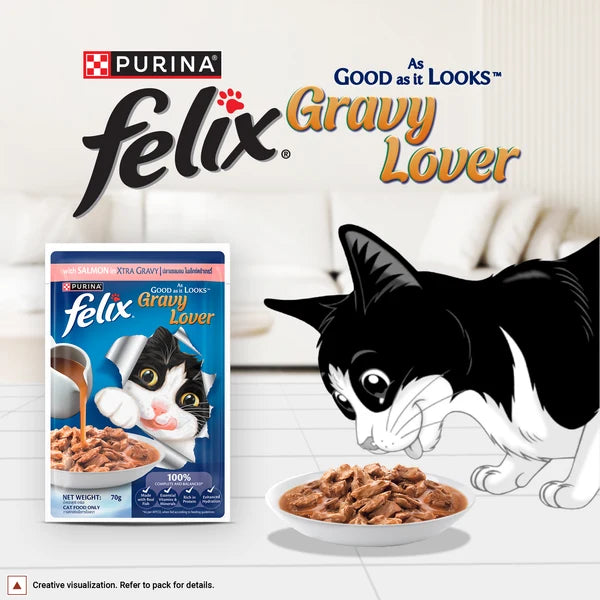 Purina Felix Gravy  Salmon Chunks Adult  Cat Wet Food
