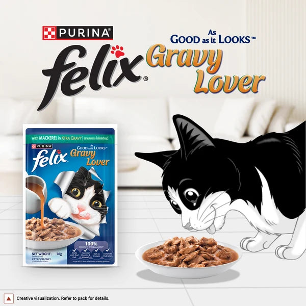 Purina Felix Gravy  Mackerel Chunks  Adult  Cat Wet Food