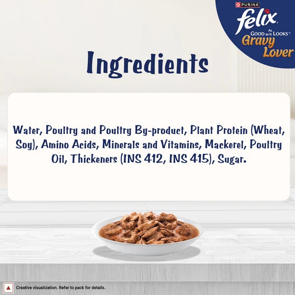 Purina Felix Gravy  Mackerel Chunks  Adult  Cat Wet Food