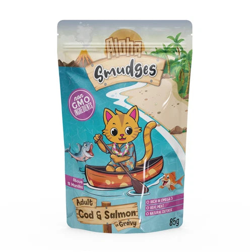 Aloha Smudges Cod and Salmon in Gravy Adult Cat Wet Food