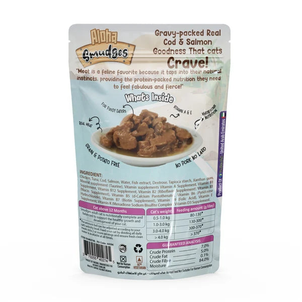 Aloha Smudges Cod and Salmon in Gravy Adult Cat Wet Food