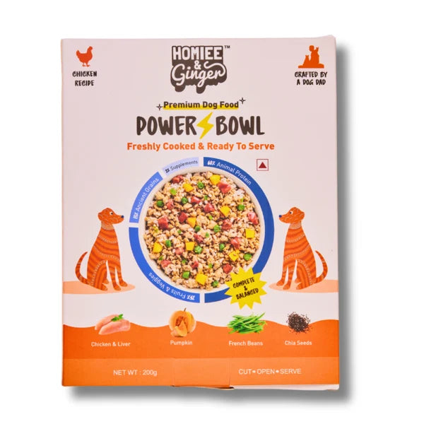 Homiee & Ginger Power Bowl Chicken & Barley fresh dog food