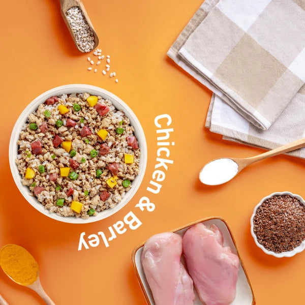 Homiee & Ginger chicken & barley dog food benefits