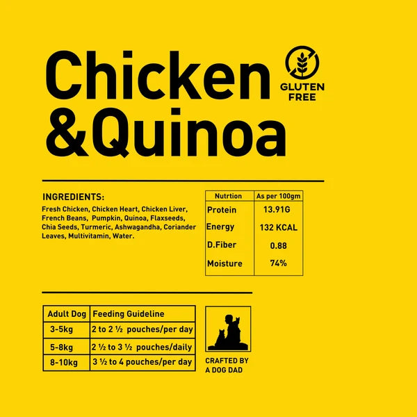 Homiee & Ginger chicken & quinoa dog food benefits