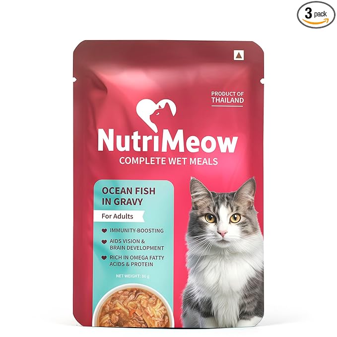 NutriMeow Oceanfish In Gravy Wet Food For Adult Cat - 80 gm