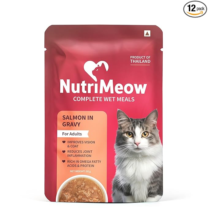 NutriMeow Salmon In Gravy Wet Food For Adult Cat - 80 gm