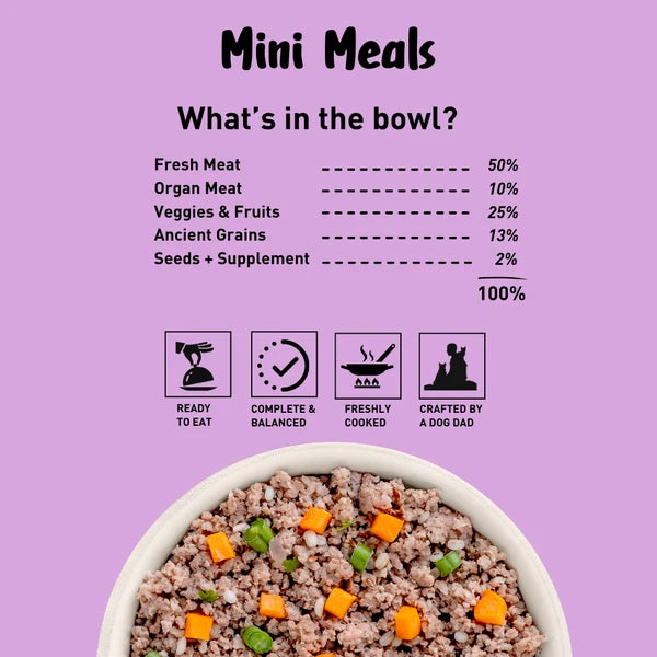 Homiee & Ginger grain free surf & turf Mini Meals for small dogs