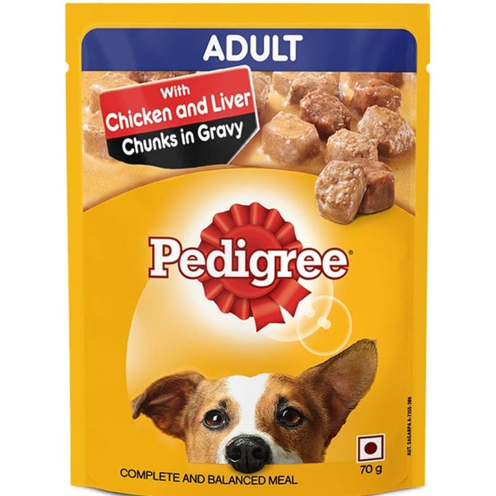 Stray Happy - Pedigree Chicken & Liver Chunks in Gravy Pouch Adult Dog Wet Food