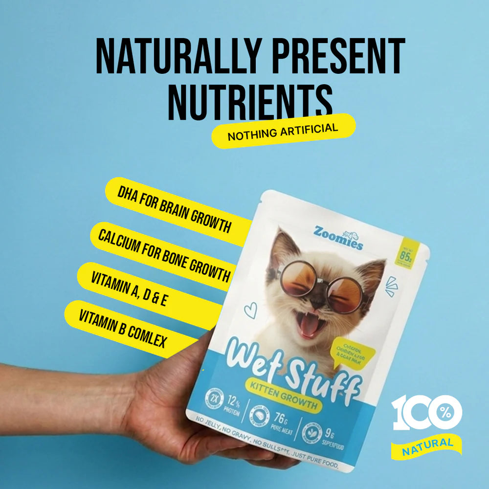 Zoomies Wet Stuff Kitten Growth Wet Food for Kittens, Chicken with Chicken Liver & Goat Milk, Complete & Balanced Wet Food