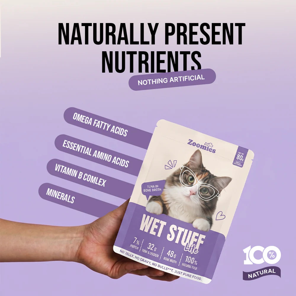 Zoomies Wet Stuff Total Care Cat Wet Food, Tuna & Chicken with Cranberry Extract