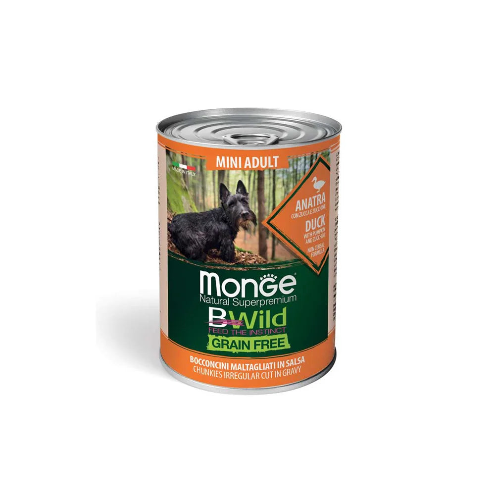 STRAY HAPPY - B-Wild Grain Free Chunkies Mini Adult Duck with Pumpkin and Zucchini for dogs-400GM