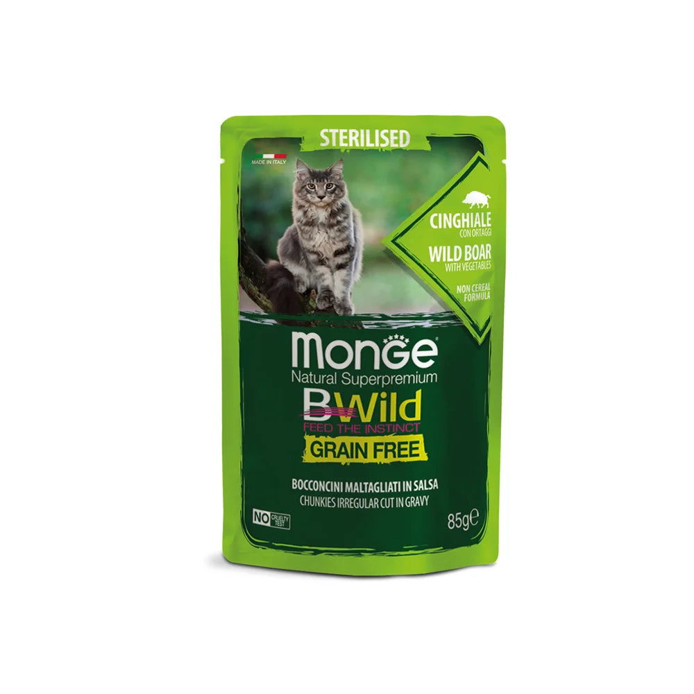 B-Wild Grain Free Chunkies Sterilised Wild Boar with vegetables for Cats-85gm