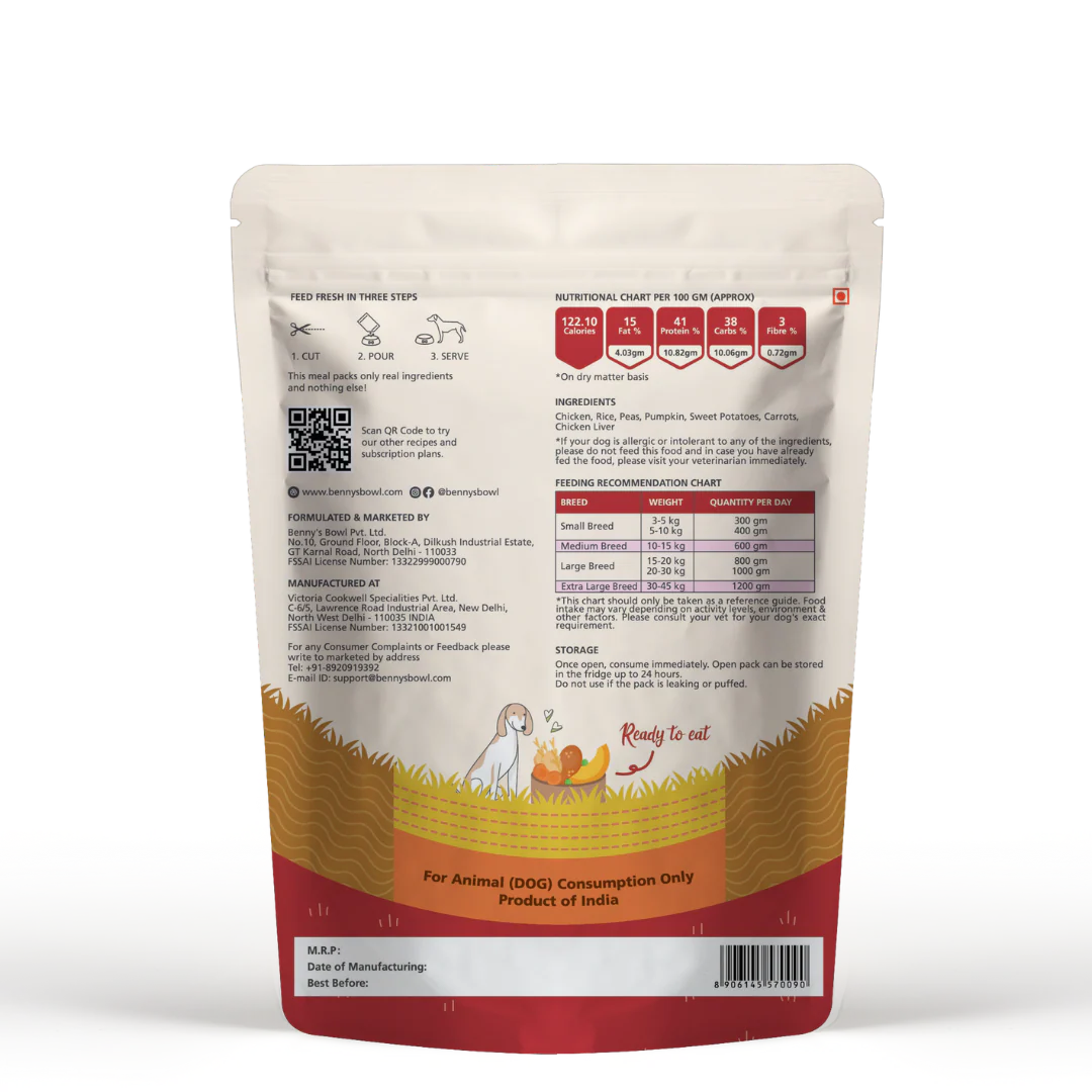 Bennys Bowl Chicken and Rice Dog Fresh and Wet Food