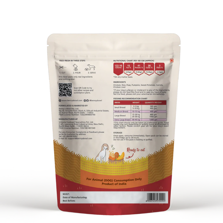 Bennys Bowl Chicken and Rice Dog Fresh and Wet Food