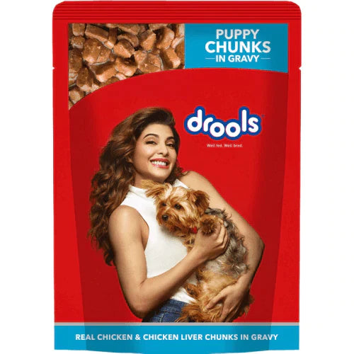 STRAY HAPPY - Drools Real Chicken & Chicken Liver Chunks in Gravy Puppy Wet Food