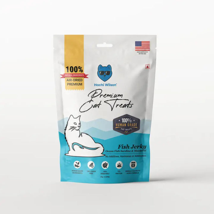 Hachi Wilson Healthy Premium Cat Treats – Sardine Fish Jerky  Natural, Grain-Free, Air-Dried