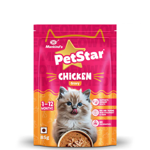 Mankind PetStar Chicken Gravy Kitten Cat Wet Food