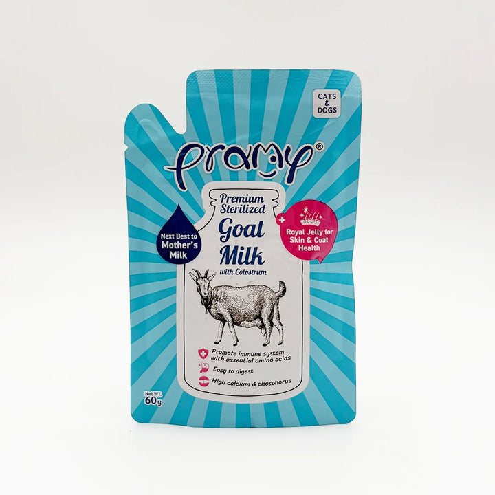Pramy Premium Sterilized Goat Milk -  Royal Jelly and Colostrum for Dogs & Cats