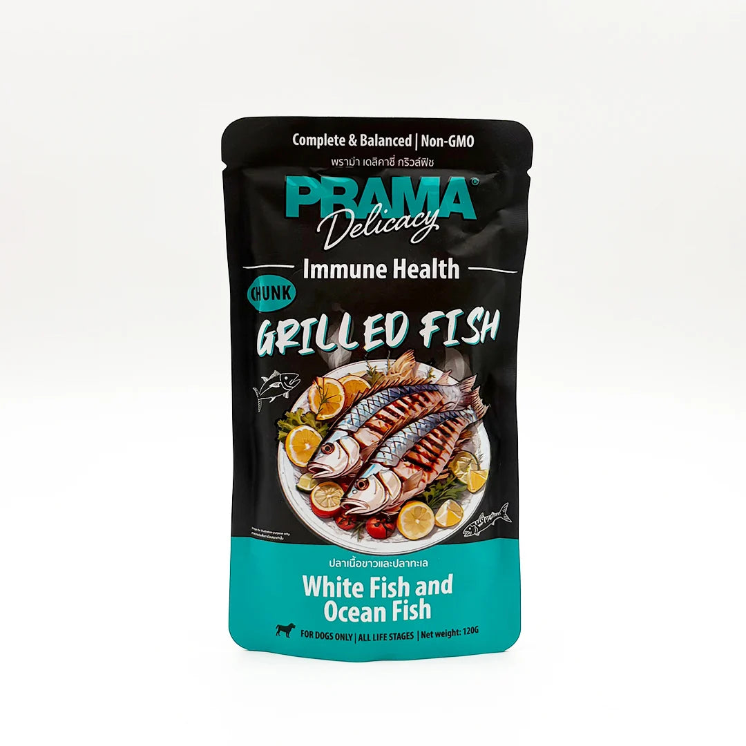 Prama Delicacy Grilled Fish – Immune Health Wet Dog Food Pouches 120g