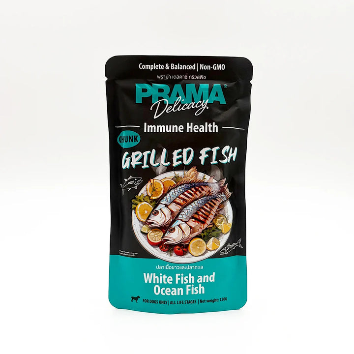 Prama Delicacy Grilled Fish – Immune Health Wet Dog Food Pouches 120g