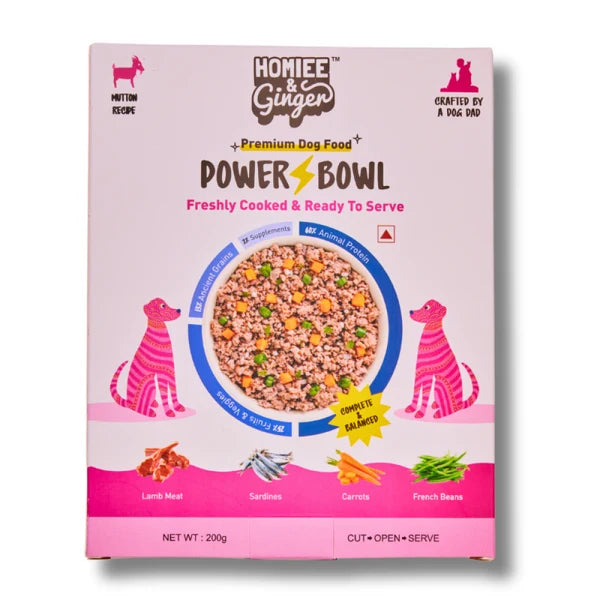 Homiee & Ginger Power Bowl Surf & Turf lamb & fish fresh dog food