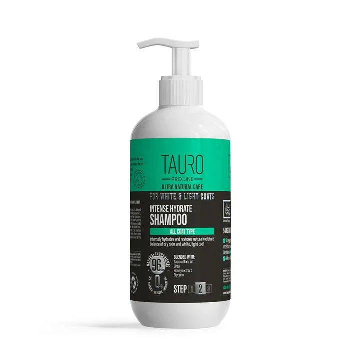Tauro Pro Line Ultra Natural Care Intense Hydrate Shampoo for Dogs and Cats with White Light Coat and Skin