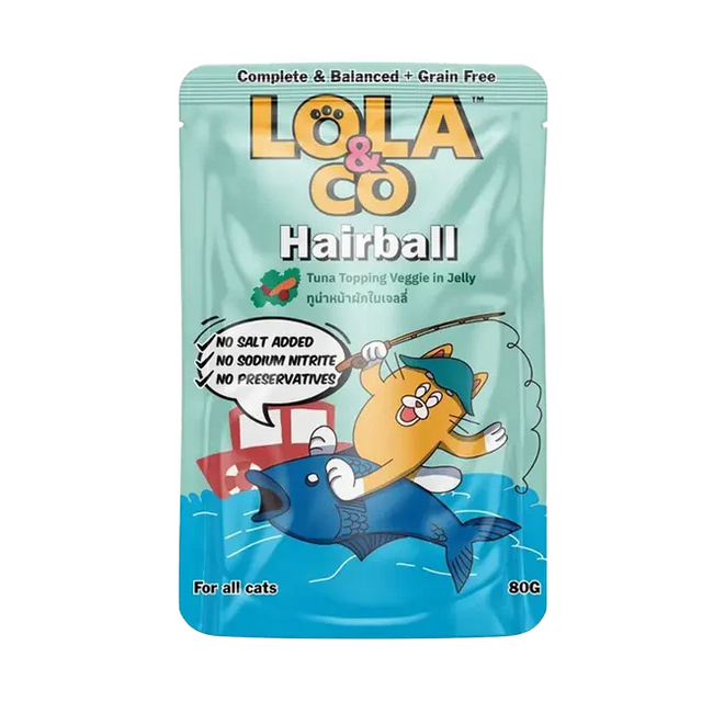 Lola & Co Hairball Tuna Topping Veggie in Jelly (80gm)