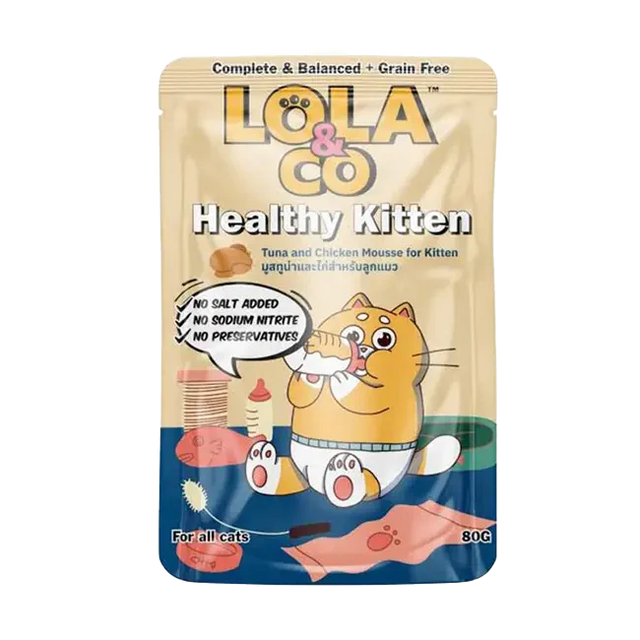 Lola & Co Healthy Kitten Tuna & Chicken Mousse Pouch (80gm)