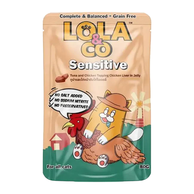 Lola & Co Sensitive Tuna & Chicken Topping Chicken Liver in Jelly (80gm)