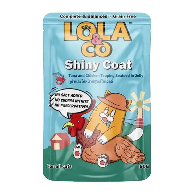 Lola & Co Shiny Coat Tuna & Chicken Topping Seafood in Jelly (80gm)