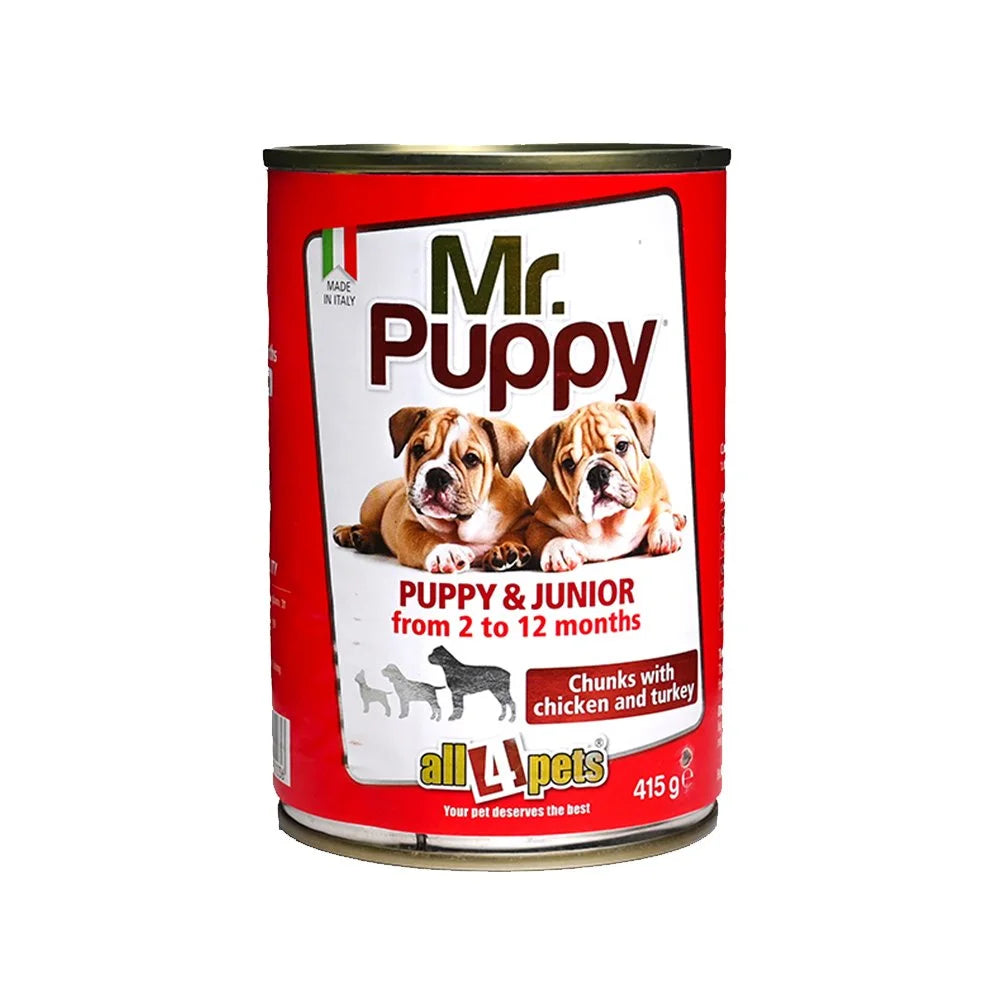Stray Happy - MR. PUPPY CHUNKS WITH CHICKEN TURKEY 415G (COMBO PACK OF 2)
