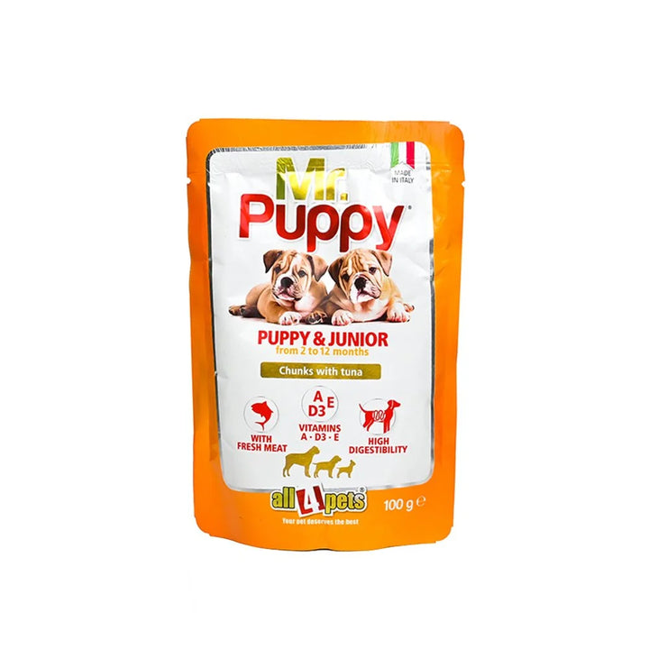 Stray Happy - MR. PUPPY CHUNKS WITH TUNA DOG FOOD-100 G
