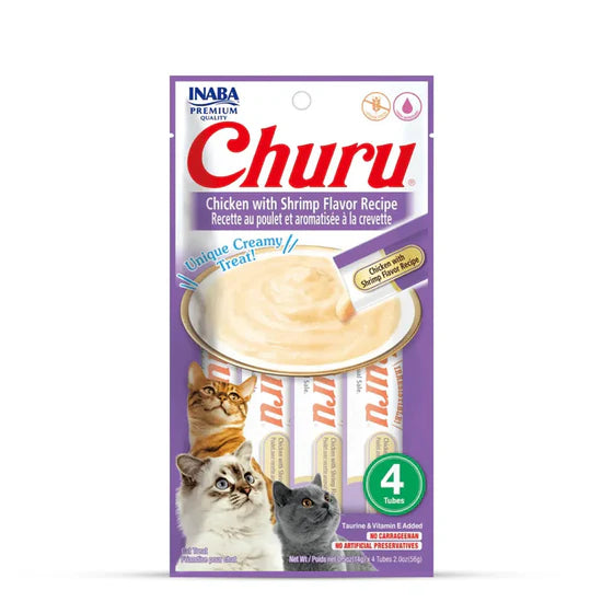 Inaba Churu Chicken with Shrimp Recipe Lickable Puree Cat Treats
