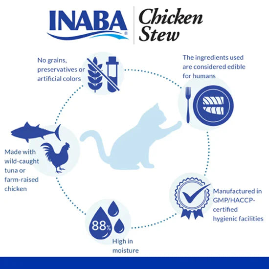 Inaba Chicken Stew Chicken n Tuna Recipe Wet Cat Food - All Breeds and Life Stages - 40g