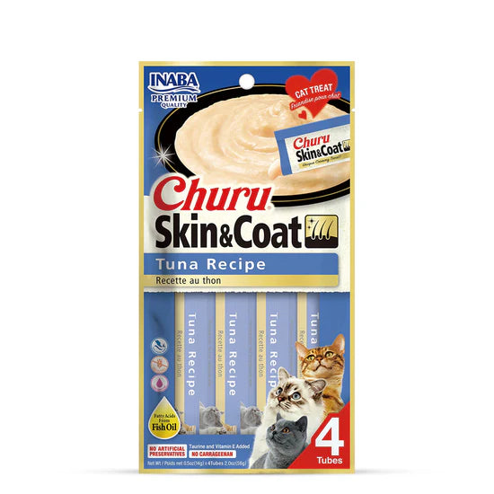 Inaba Churu Skin & Coat Tuna Recipe Cat Treat