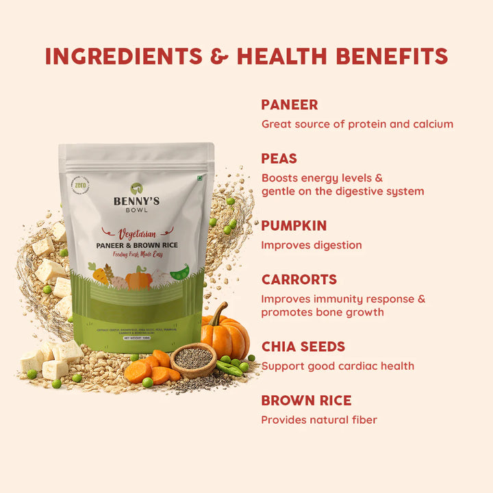 Bennys Bowl Paneer and Brown Rice Dog Fresh and Wet Food