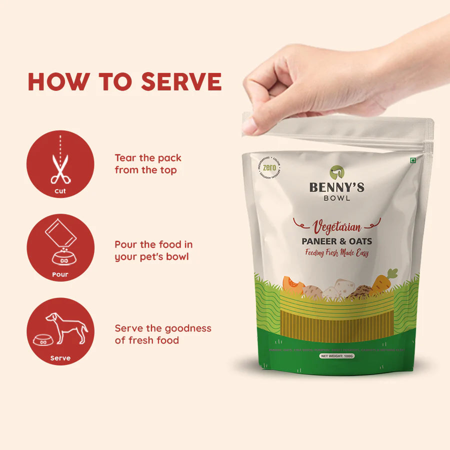 Bennys Bowl Paneer and Oats Rice Dog Fresh and Wet Food