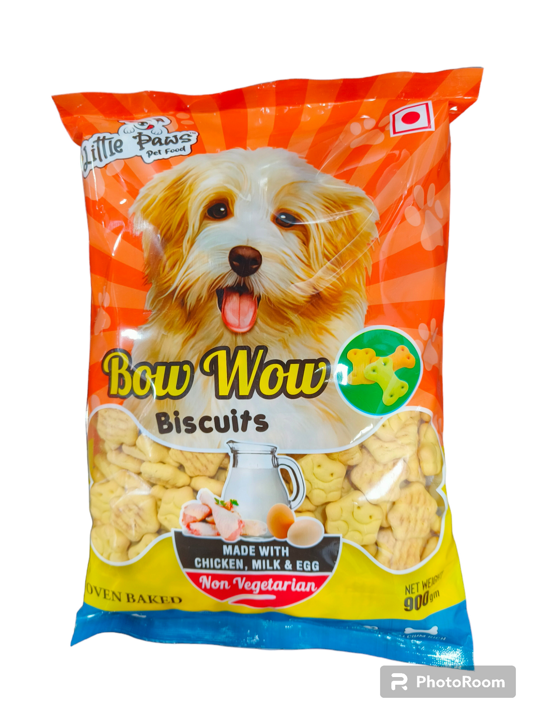LITTLE PAWS Bow Wow Chicken Milk Flavour Biscuits 900 Grms –NONVEG